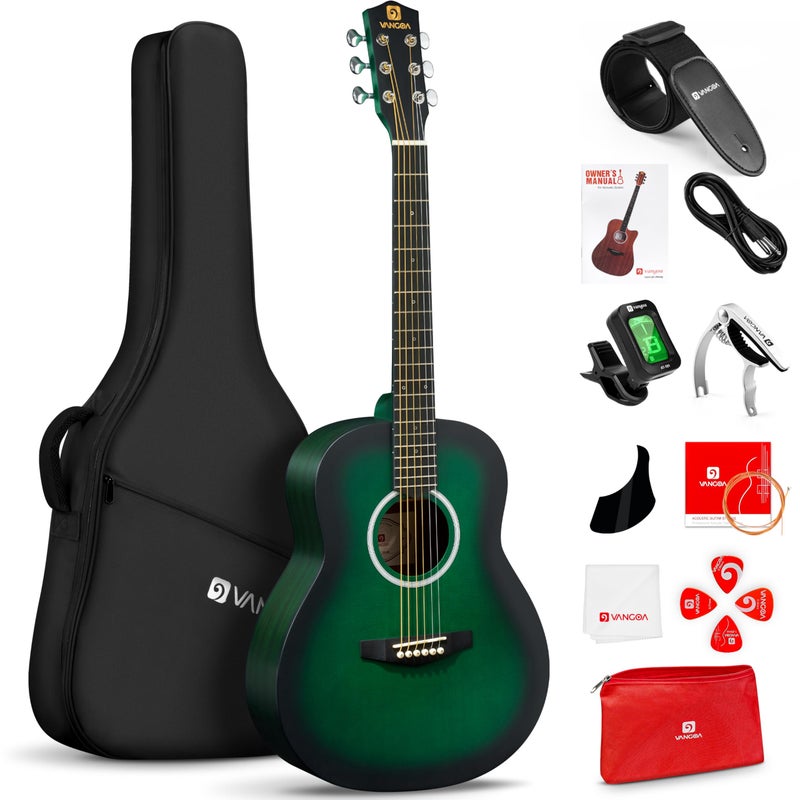 Vangoa 3/4 Acoustic Guitar Kit, 36 Inch Acustica Guitarra Dreadnought Bundle for Beginner Adult Youth Travel With Steel String Spruce Wood Gig Bag Tuner Pickguard, Right Hand - Image 1